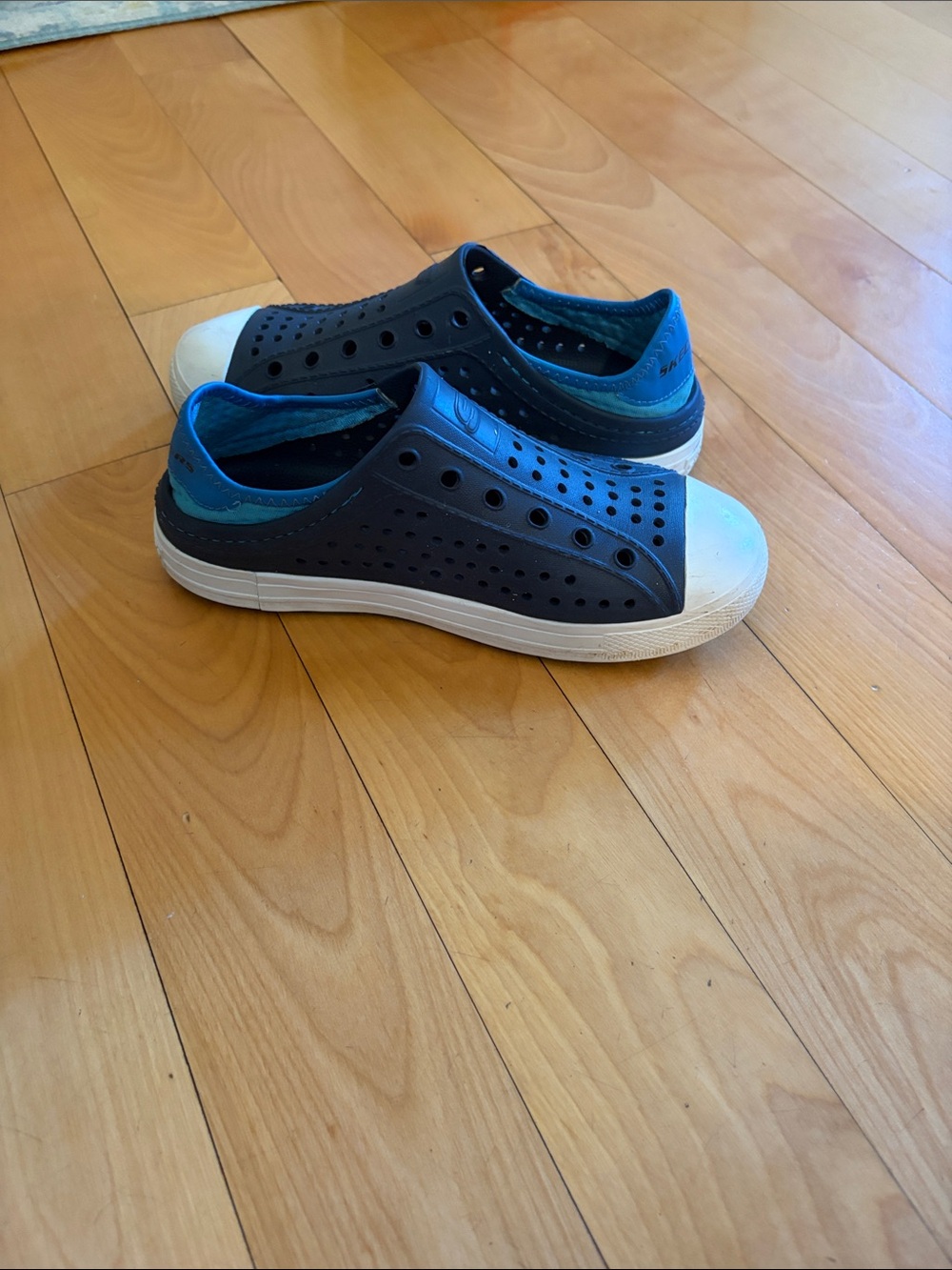 Skechers Navy and White Slip-On Kids Shoes